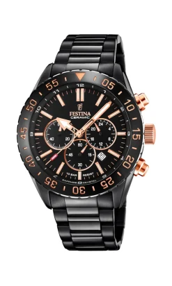 20577 Herreur, Sort/Rosegold, 44 mm