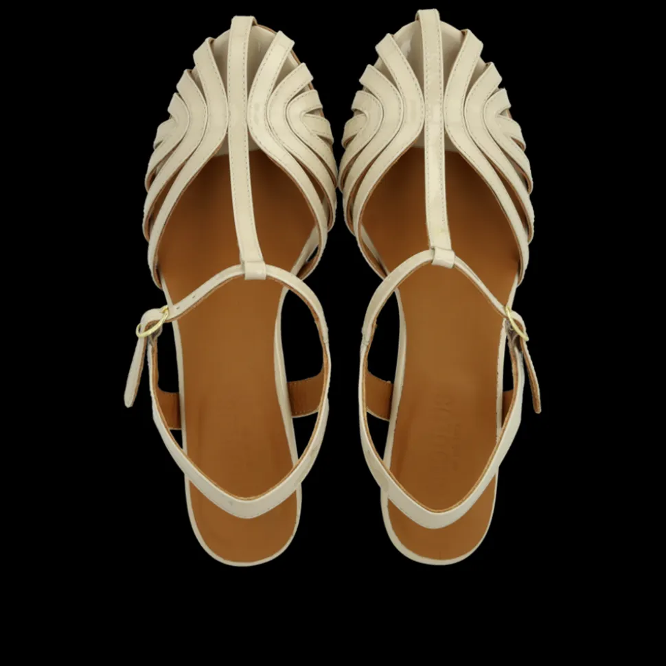 5840-101 Højhælede Sandaler, Beige, 41