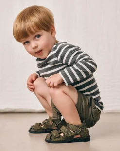 0673-101 Sandaler, Marshland Print Suede, 32