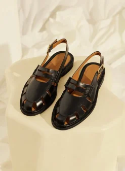 1688-101 Slingback Loafers, Black, 36