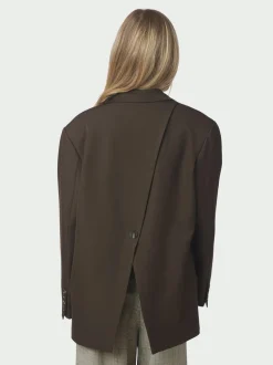 Aarielle Structure Blazer, Dark Brown, 34