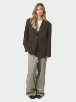 Aarielle Structure Blazer, Dark Brown, 34