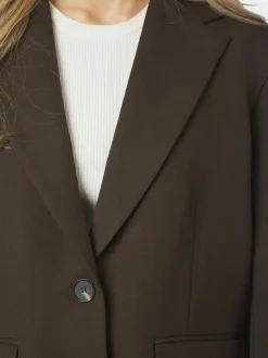 Aarielle Structure Blazer, Dark Brown, 34