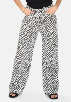 Adanna Zebra Jeans, Black, 42