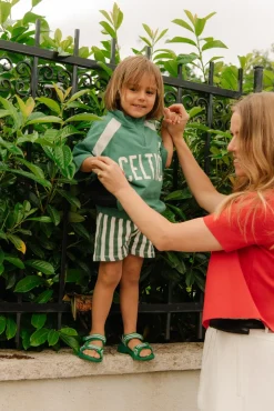 Addie Sandaler, Emerald Green Stripes, 29