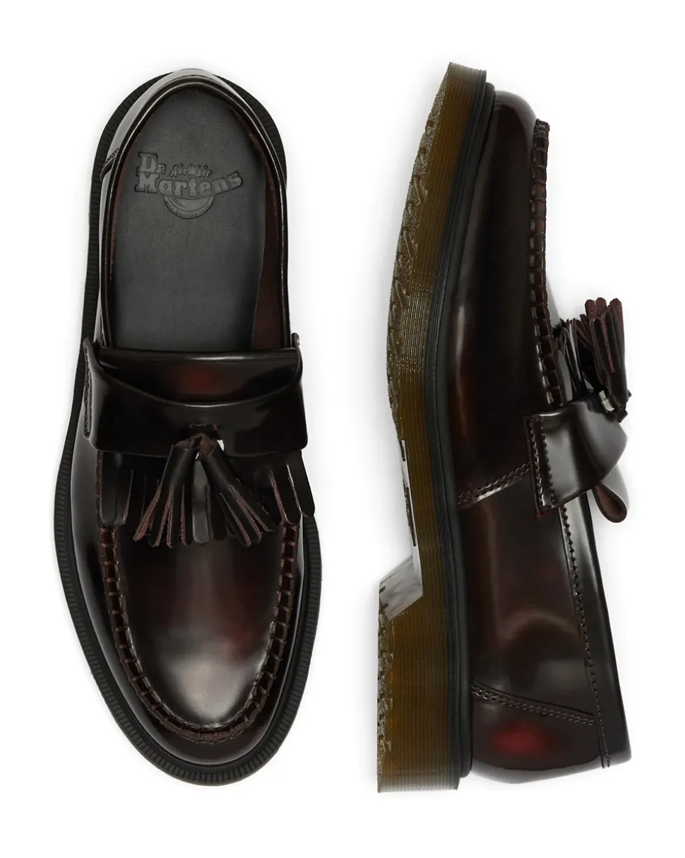 Adrian Arcadia Lether Tassel Loafers, Cherry Red Arcadia, 42