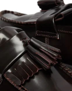 Adrian Arcadia Lether Tassel Loafers, Cherry Red Arcadia, 42