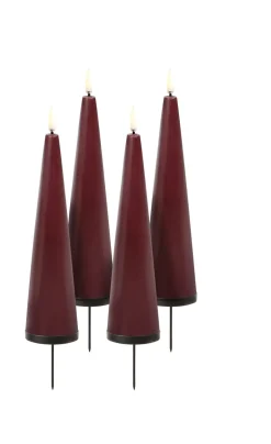 Advent Cone LED-lys 4-pak Gaveæske, Wine Red