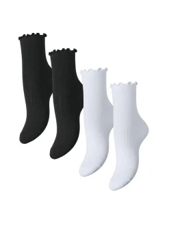 Afia 4-pak Strømper, Black/White