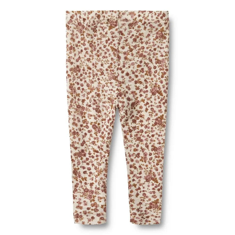 Agi Wool Baby Leggings, Rose Flowers, 80 cm