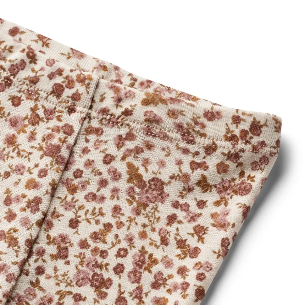 Agi Wool Baby Leggings, Rose Flowers, 80 cm
