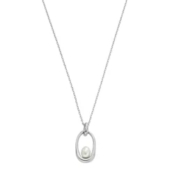 Agnethe Pearl Halskæde, Silver, 46 cm