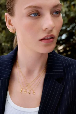 Alfabet Vedhæng, Gold Plated - V