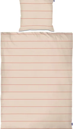 Align Sengesæt, Bright Red/Sand, 140x200 cm