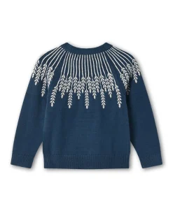 Alon Leaf Striktrøje, Insignia Blue, 104 cm