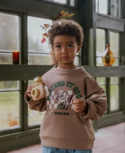 Alvin Cool Sweatshirt, Pinebark, 104 cm