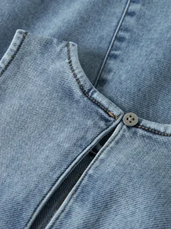 Amelia Denim Kjole, Medium Blue Denim, 116 cm