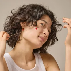 Amore Halskæde, Gold Plated/Red, 45+5 cm