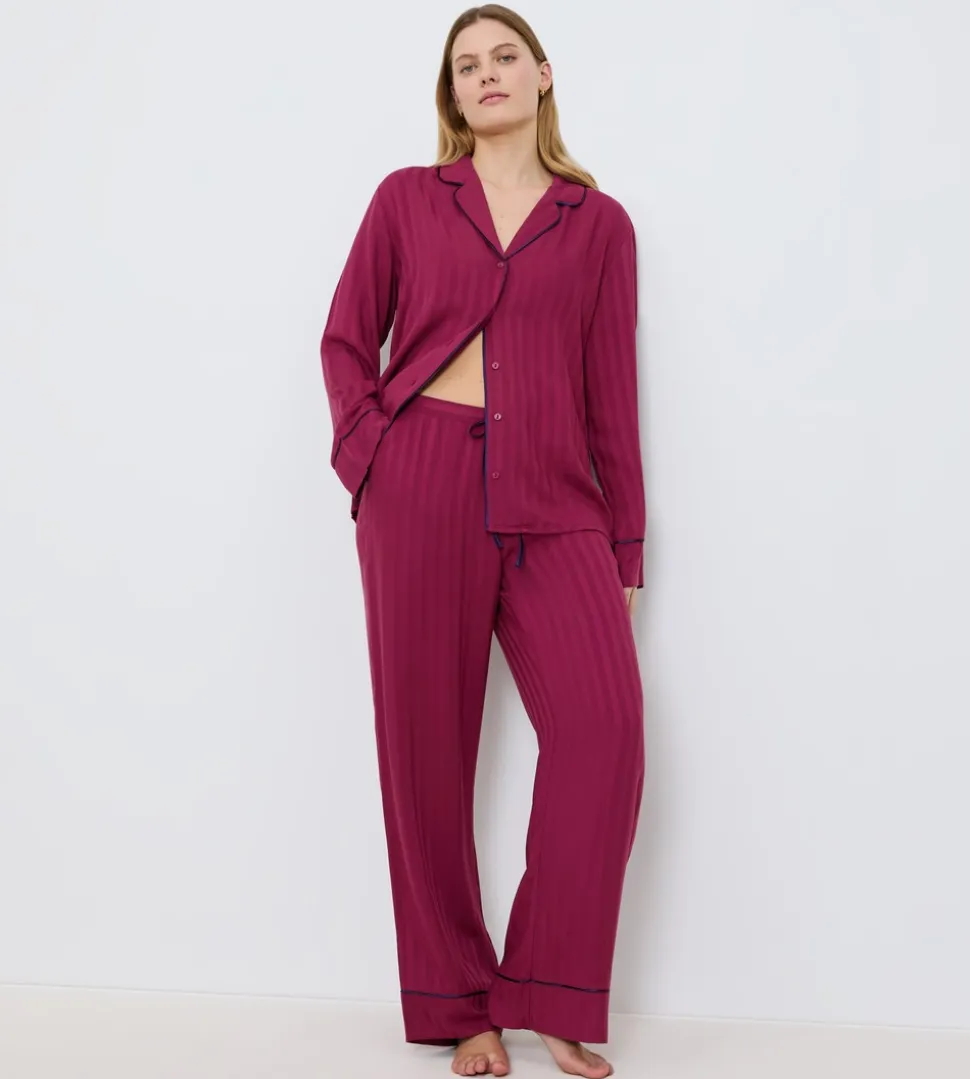 Amourette Jacquard Pyjamas, Marsala, 38