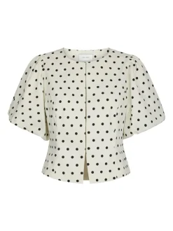 Anela Dot Bluse, White, 38