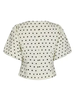 Anela Dot Bluse, White, 38
