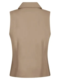 Annabella Structure Vest, Dark Taupe, 42