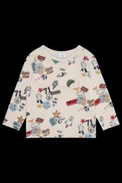 Anton Badges Bluse, Wheat Melange, 116 cm