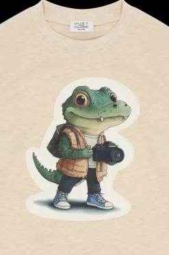 Anton Croco Bluse, Wheat Melange, 128 cm