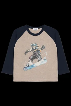 Anton Snowleopard Bluse, Biscuit, 104 cm