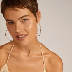 April Large Øreringe, Gold Plated