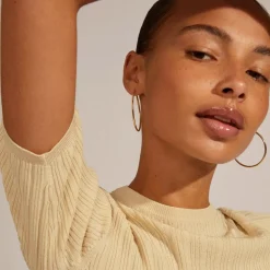 April Medium Øreringe, Gold Plated