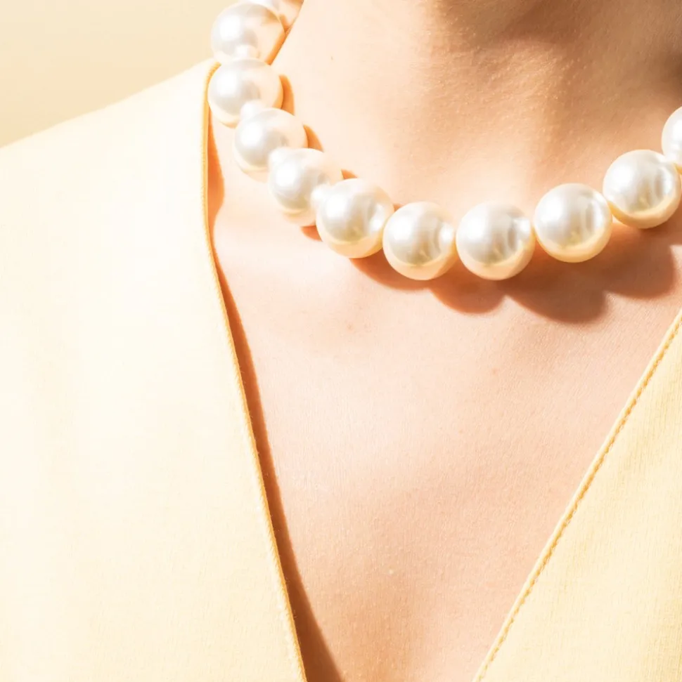 Arcade Fortune Halskæde, White/Gold, 47 cm