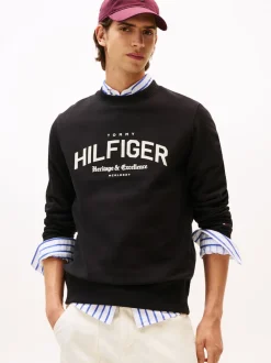 Arch Crew Neck Sweatshirt, Black, M