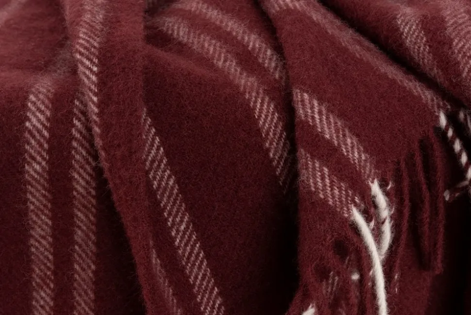 Asgård Uldplaid, Wine, 130x200 cm