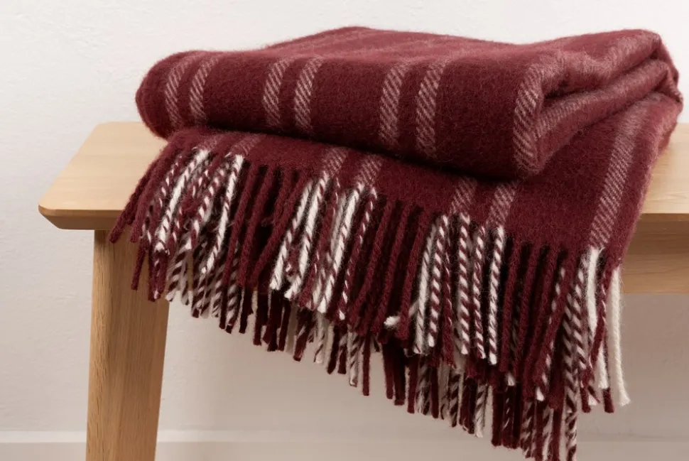 Asgård Uldplaid, Wine, 130x200 cm