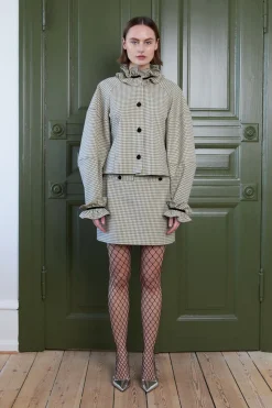 Aska Nederdel, Beige/Black Checks, 38