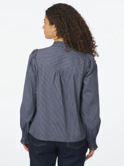 Astrida Stripe Stone Bluse, Navy, 40