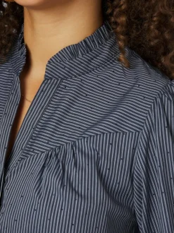 Astrida Stripe Stone Bluse, Navy, 40