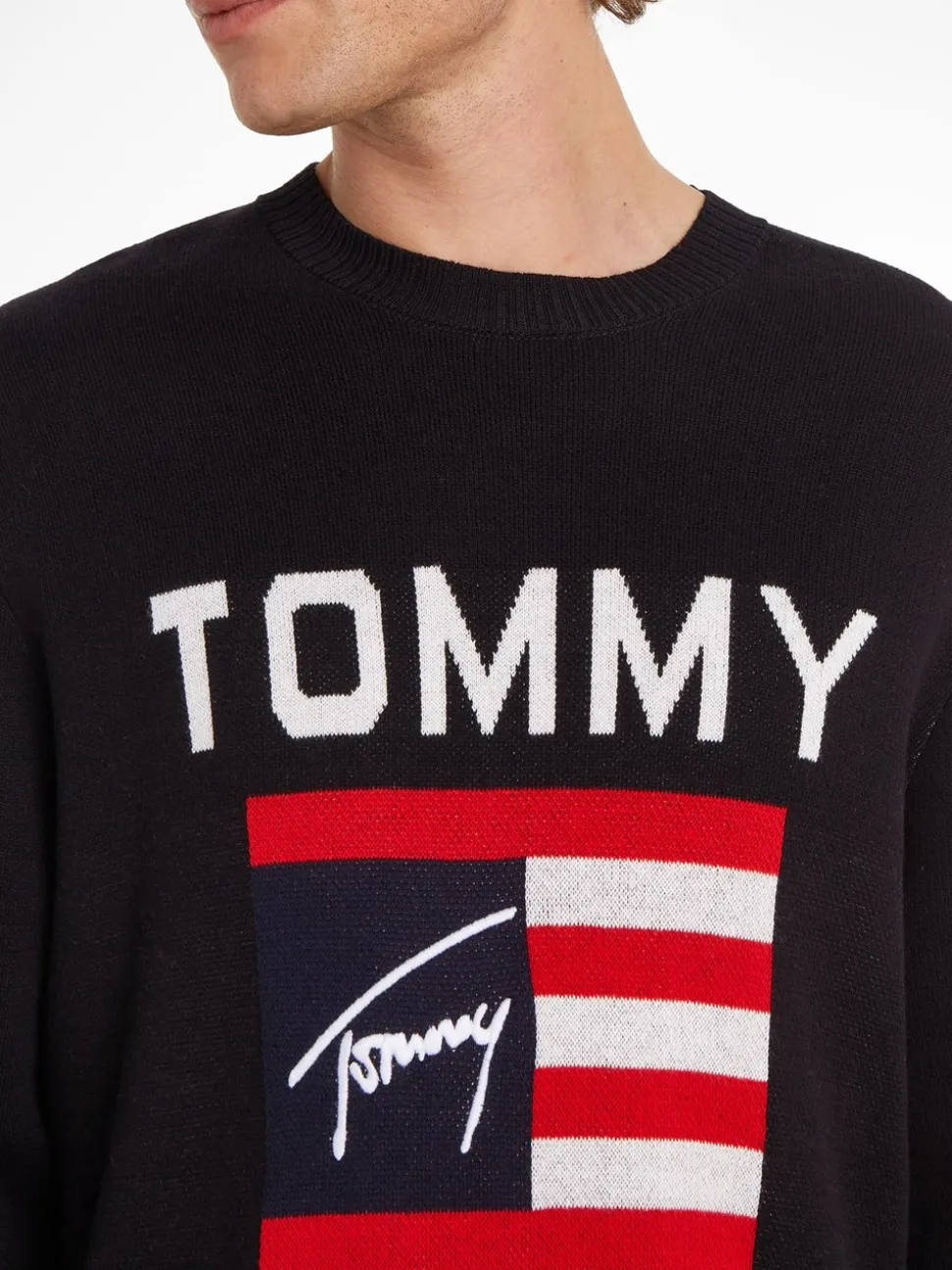 Athlethic Flag Striktrøje, Sort, L