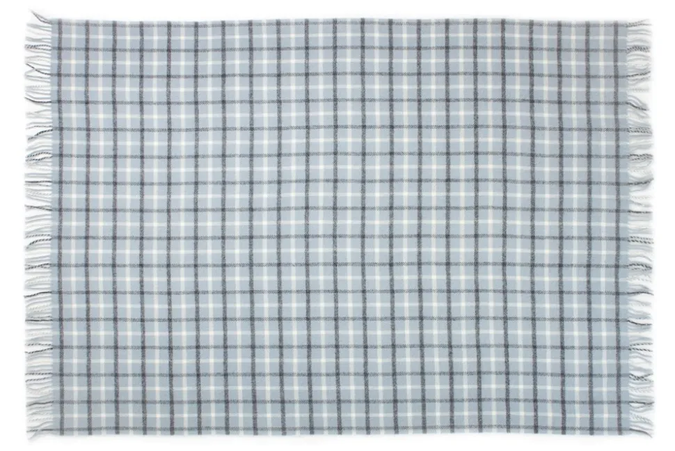 Axel Uldplaid, Støvet Blå, 130x200 cm