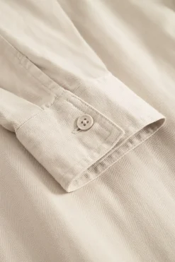 Axl Herringbone Skjorte, Sand Grey, XL