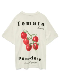 Aya Caty T-shirt, Snow White/Tomato, L