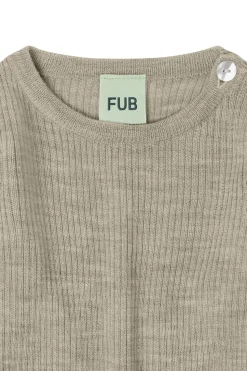 Baby Rib Bluse, Oat Melange, 74 cm