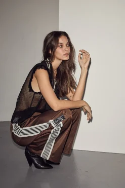 Baggy Track Bukser, Mocca, M