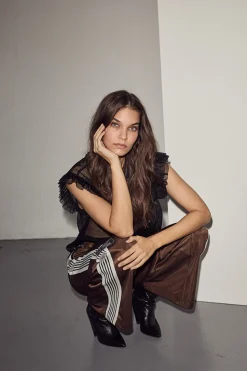 Baggy Track Bukser, Mocca, M