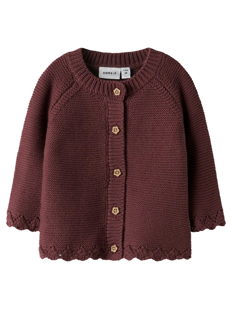 Balsalmi Knit Cardigan, Oxblood Red, 68 cm