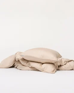 Bambus Sengetøj, Lys Beige, 140x200 cm