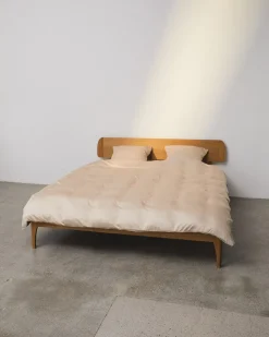 Bambus Sengetøj, Lys Beige, 140x200 cm