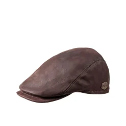Bang 32 Leather Flatcap, Brown, XL
