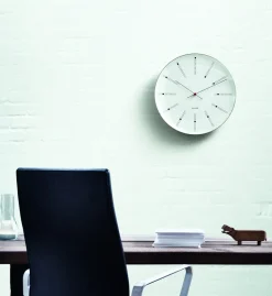 Bankers Vægur, Hvid, Ø16 cm